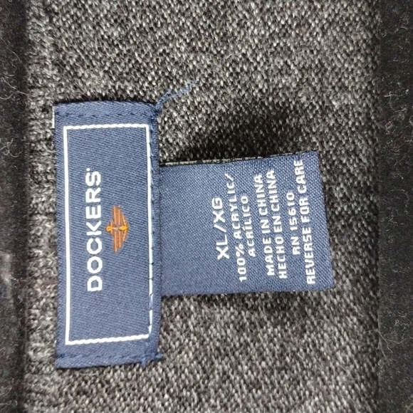 Dockers Dark Grey Mock Neck 3/4 Zip Long Sleeve Lightweight Pullover Sweater - Picture 5 of 8